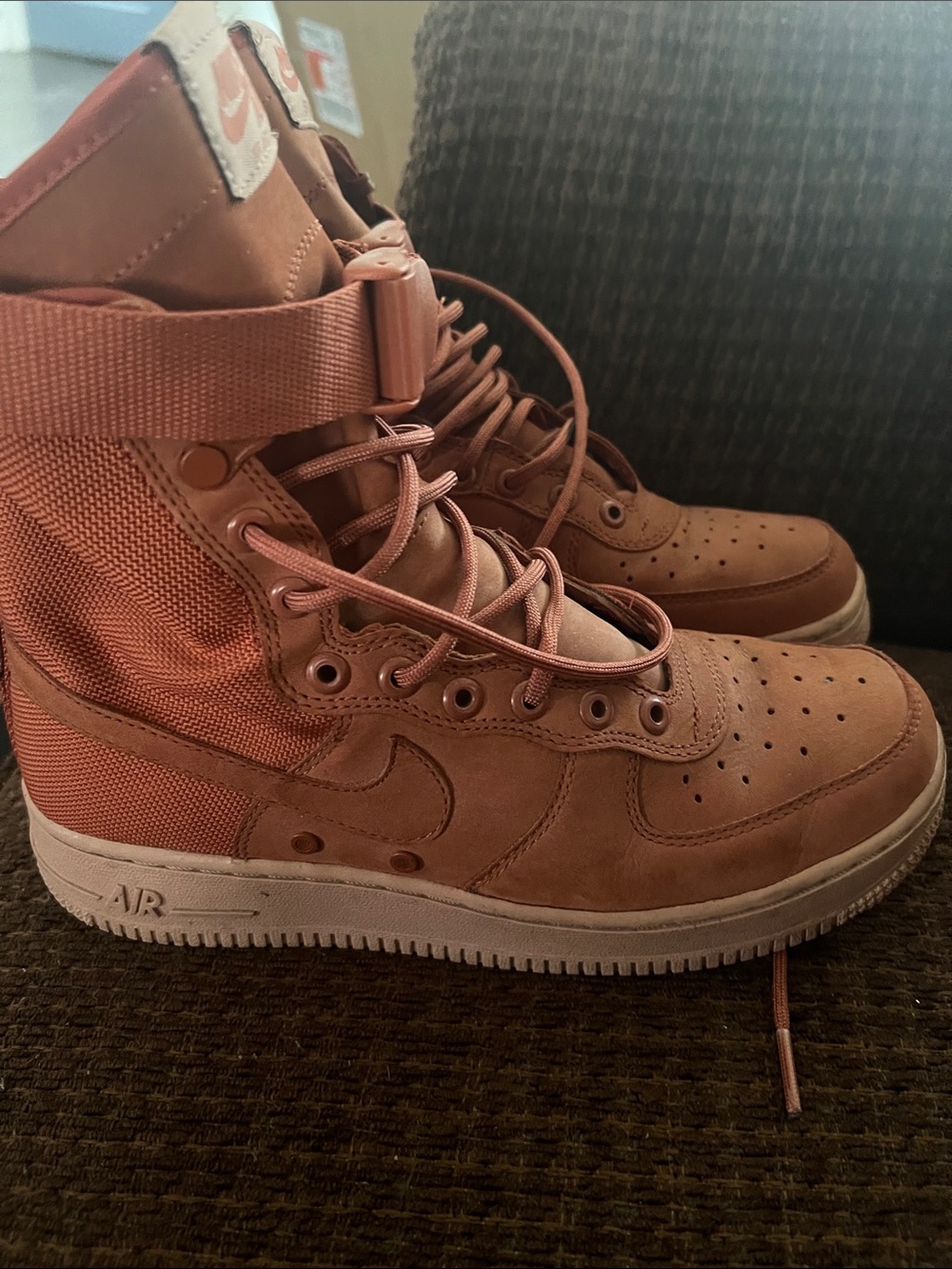 Nike Women’s Lace-Up High-Top Boots in Dusty Pink